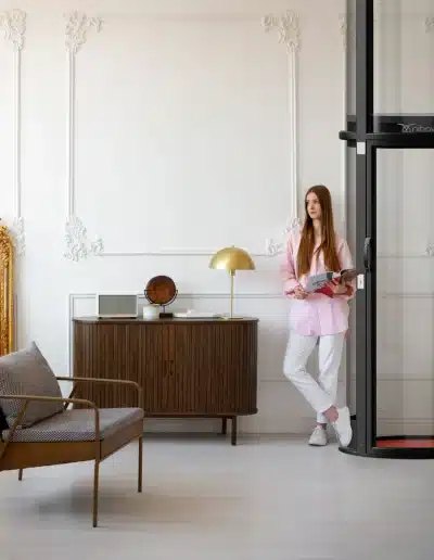 Compact home elevator installed in a small house - Nibav Lifts